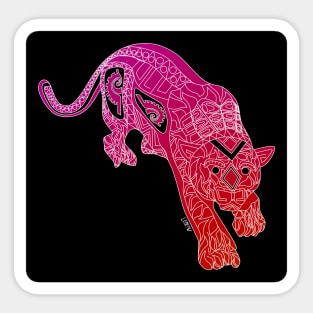 red tiger ecopop crimson pattern art Sticker